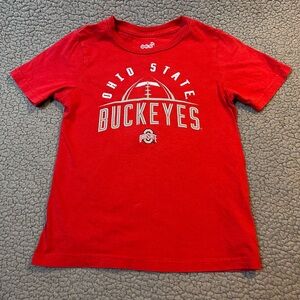 Ohio State Short Sleeve T Shirt Little Boys Size Large /7 Red With Football